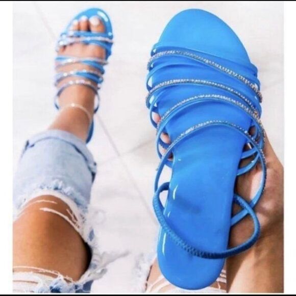 Embellished Strapy Slim-Back Sandals - Picture 1 of 5